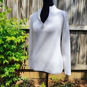 Women's White Top with Quarter Zip - Size XS Fit